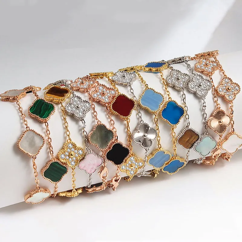 Van Clef Clover Bracelet Designer Womens Jewelry With Original