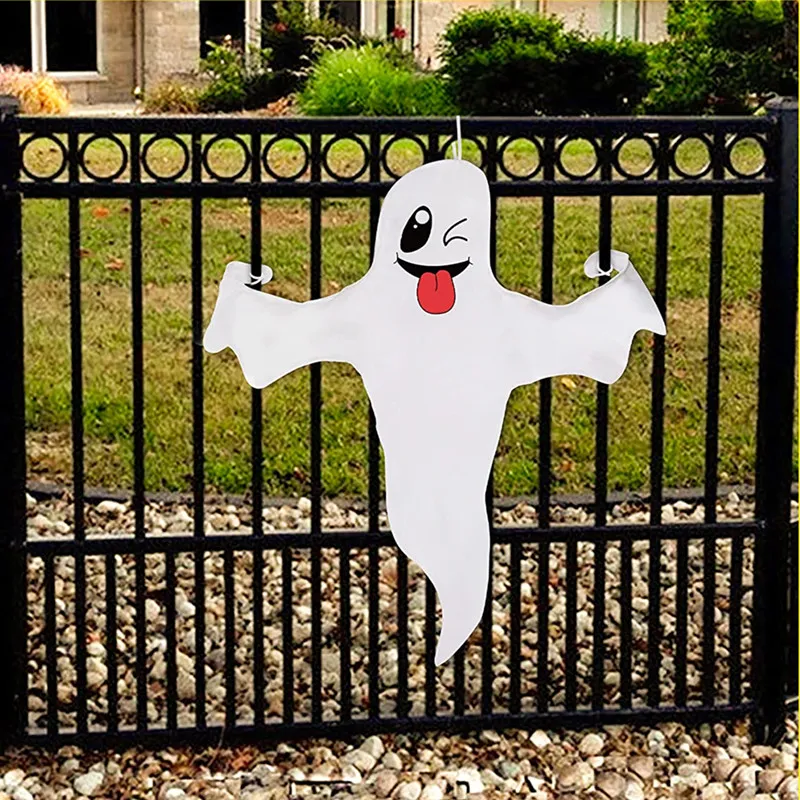 47 Halloween Decorations Outdoor Ghost Windsock LED Hanging Decor Hallowmas Wind Sock Tree Yard Party Ornaments Horror Props