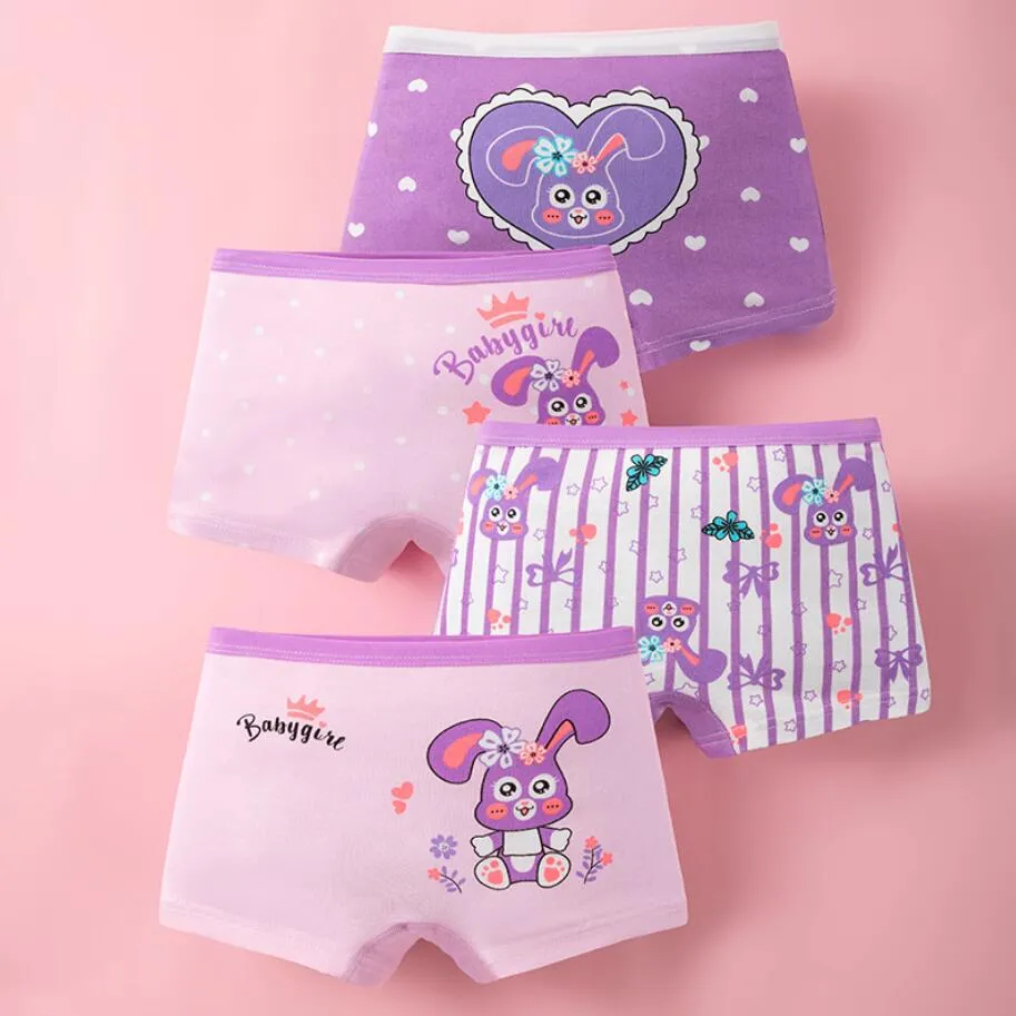 Breathable Cotton Pure Cotton Ladies Briefs For Girls Set Of 4 Cute Cartoon  Print Underwear For Kids Aged 3 15 Years From Vivian5168, $5.27