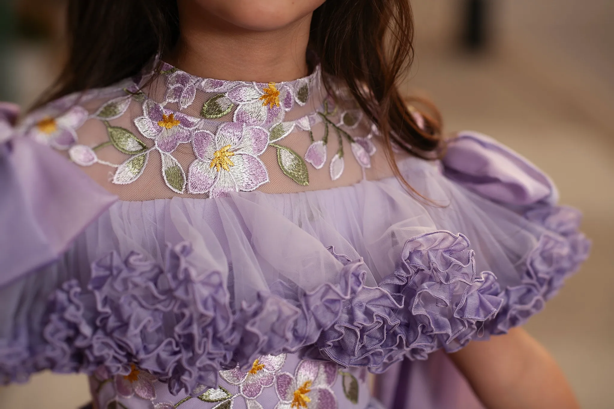 Iridescent Chiffon Preteens Girl Pageant Dress