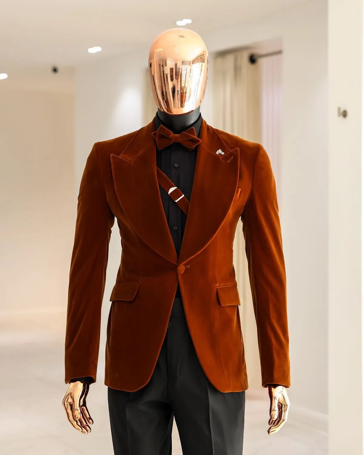 Orange velvet dinner jacket discount