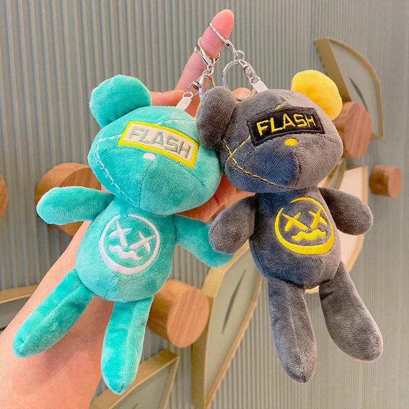Cute Plush Lightning Bear Backpack Pendant Crystal Super Soft Little Bear Doll Keychain Exquisite Couple Backpack Pendant From 0 82 DHgate