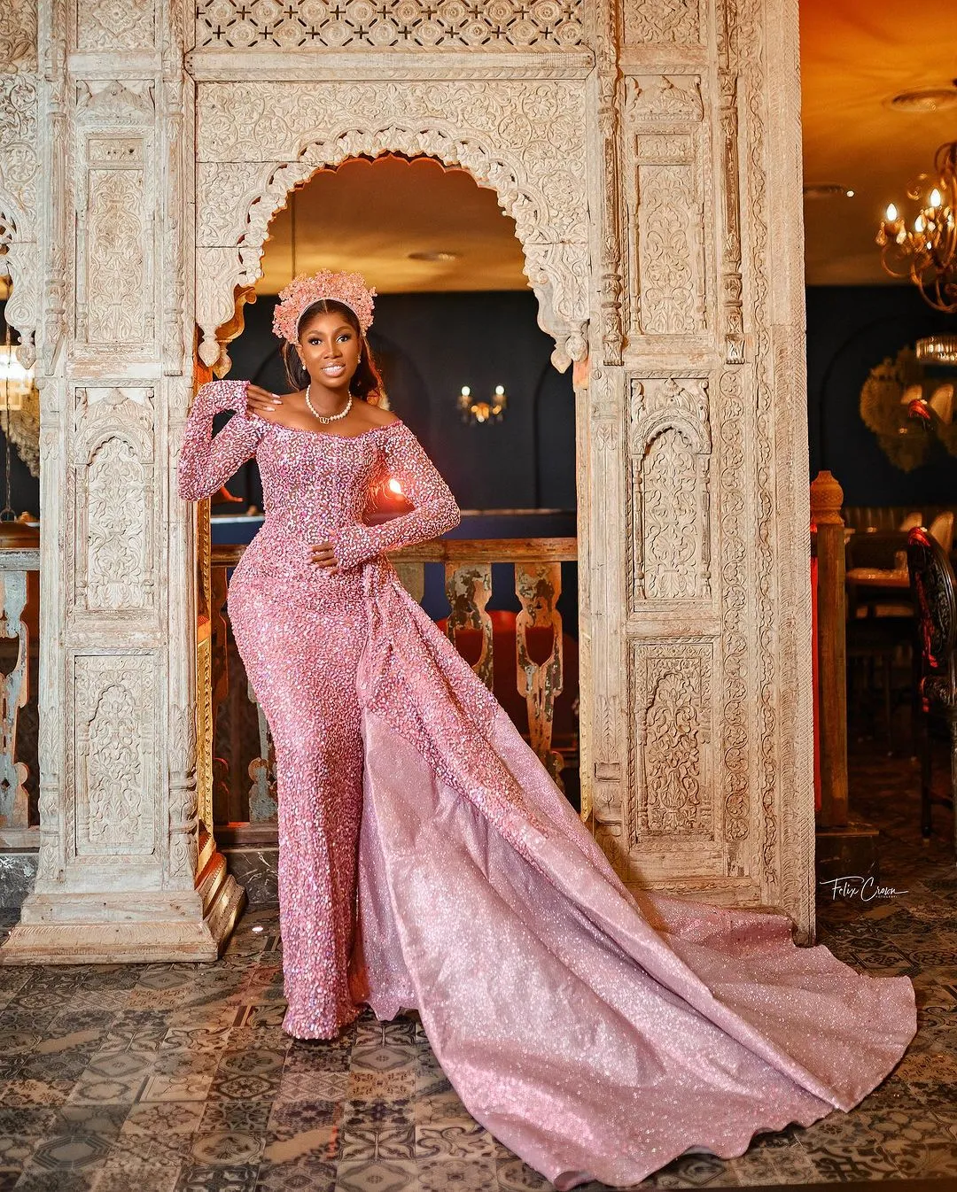 pink mermaid formal dress Stunning Sweetheart Sweep Train Pink Mermaid Prom Dress Lace US0 / Custom Color