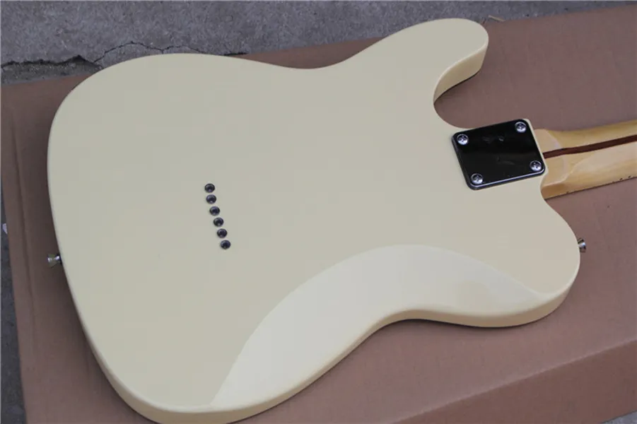 6 String Electric Guitar With Cream Finish, Dot Inlays, Wine Red Body ...