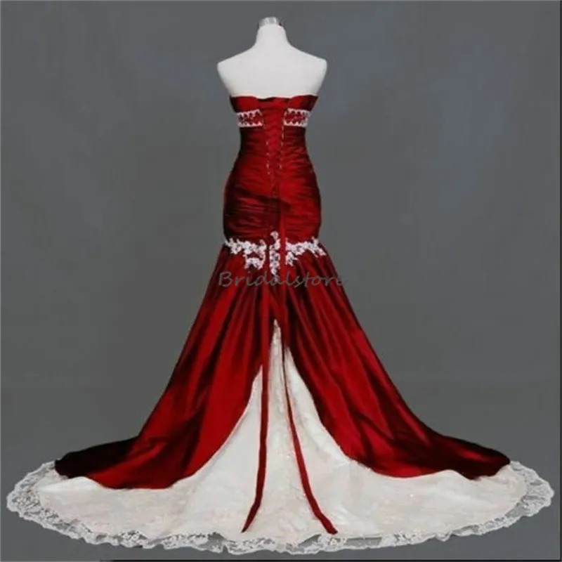 Black Gothic Gothic wedding dresses 2023 - Vintage Medieval Mermaid Style with Sweetheart Neckline, Corset Detail, and Red Punk Renaissance Style - Black Gothic Gothic wedding dresses 2023 - Vintage Medieval Mermaid Style with Sweetheart Neckline, Corset Detail, and Red Punk Renaissance Style -