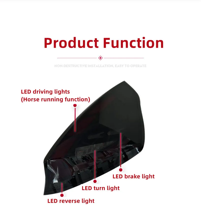 Automotive Rear Light Assembly Dynamic LED Tail Lamps For Compact ...