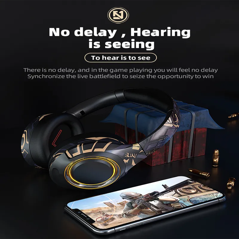 Graffiti Pattern earphones EL-A2 red Noise Cancelling Gaming Headphones black Foldable Wireless Bluetooth 5.0 Stereo Portable Headset silver Earphone