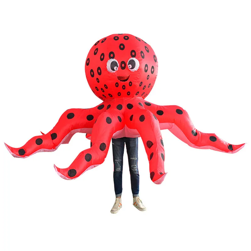 Costume Gonflable Pieuvre Pour Adultes – Pour Halloween, Carnaval – Avec Souffleur Et Batterie – Taille 1,5 à 1,8 M - 8
