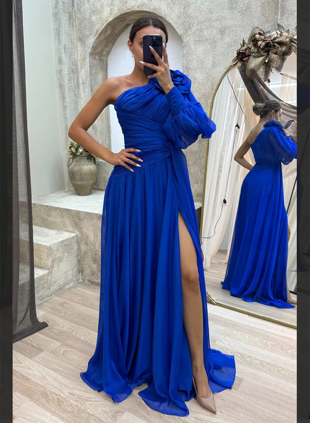 Chiffon Evening Dress,long Sleeves Evening Dress,mother Of The Bride Lace  Dress,elegant Prom Gowns on Luulla