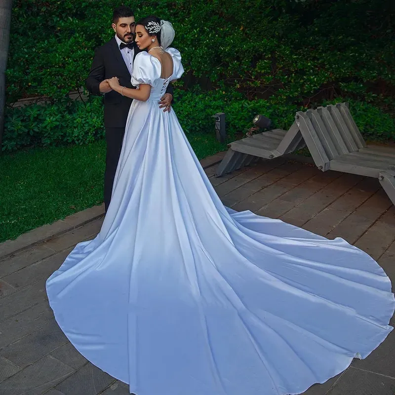 2024 A Line Short Sleeve Sweep Train Boho Beach Wedding Dress Simple White Bridal Gown Custom Size From Bestonesell 100.25 DHgate.Com
