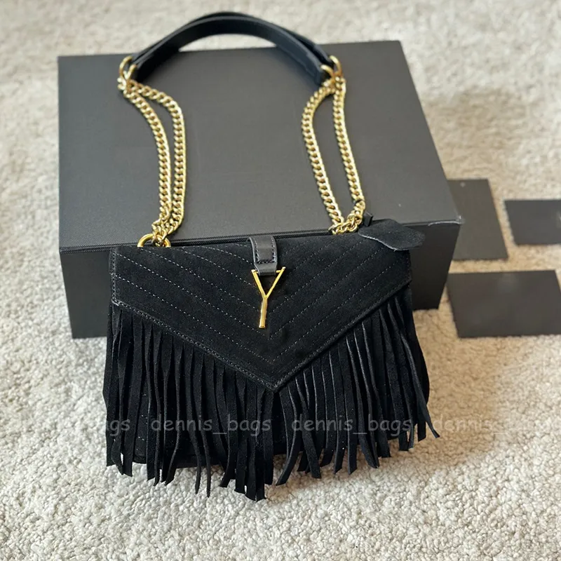 DHgate Designer Womens Shoulder Bags Suede Tassel Bag Fashion Casual Chain Ladies Leather Tote Handbags Bags Luggage Accessories