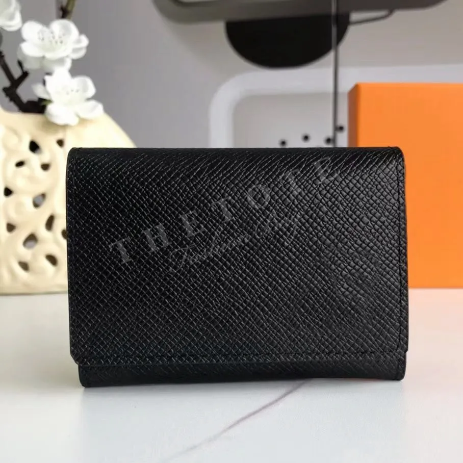Carteras de flores marrones Titular de la tarjeta Cartera de disenador Hombres Mujeres Clip corto para dinero Cartera de cuero acolchado suave