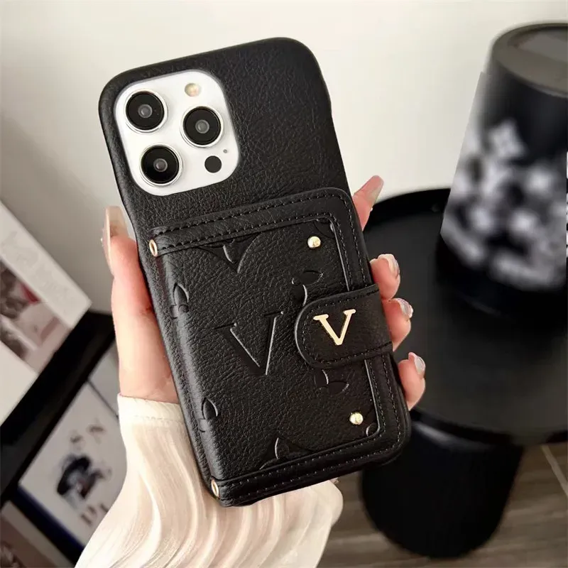 Designer Phone Case For IPhone 15 14 Pro Max 13 12 11 15pro Promax Fashion Card Holder Phones Cases Letter Printed Phones Cover With Rope CYG2392210 6 From 15 12 DHgate