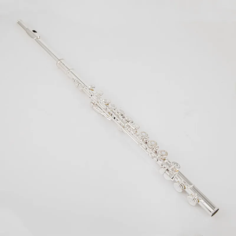 DHgate.com:Silver Plated Open C Key 16 Hole Cupronickel Flute with Case ...