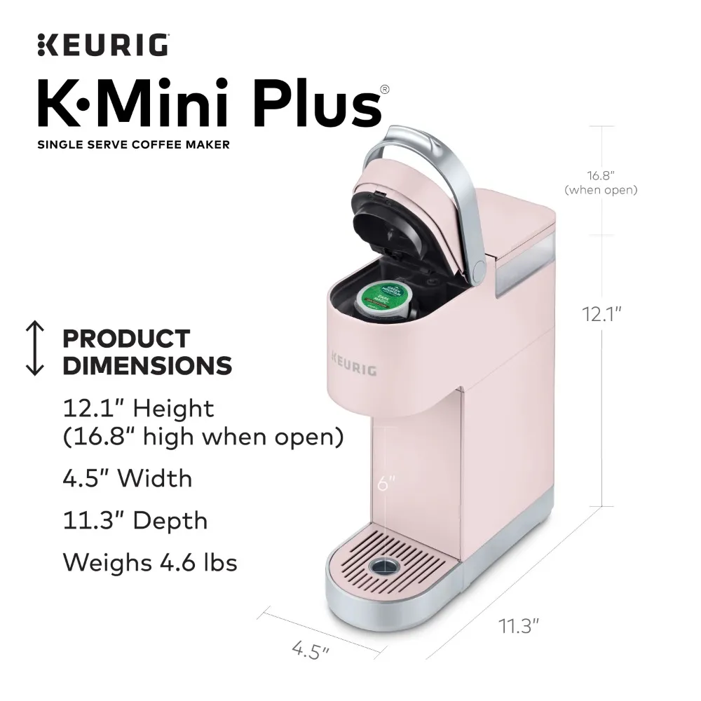 Keurig K-Mini Coffee Maker, Single Serve K-Cup Pod Coffee Brewer, 6 to 12  oz. Brew Sizes, Dusty Rose