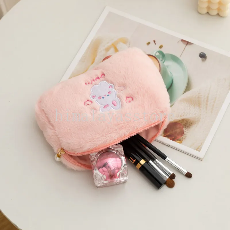Plush Cosmetic Bag Korea Student School Pencil Case Girls Large