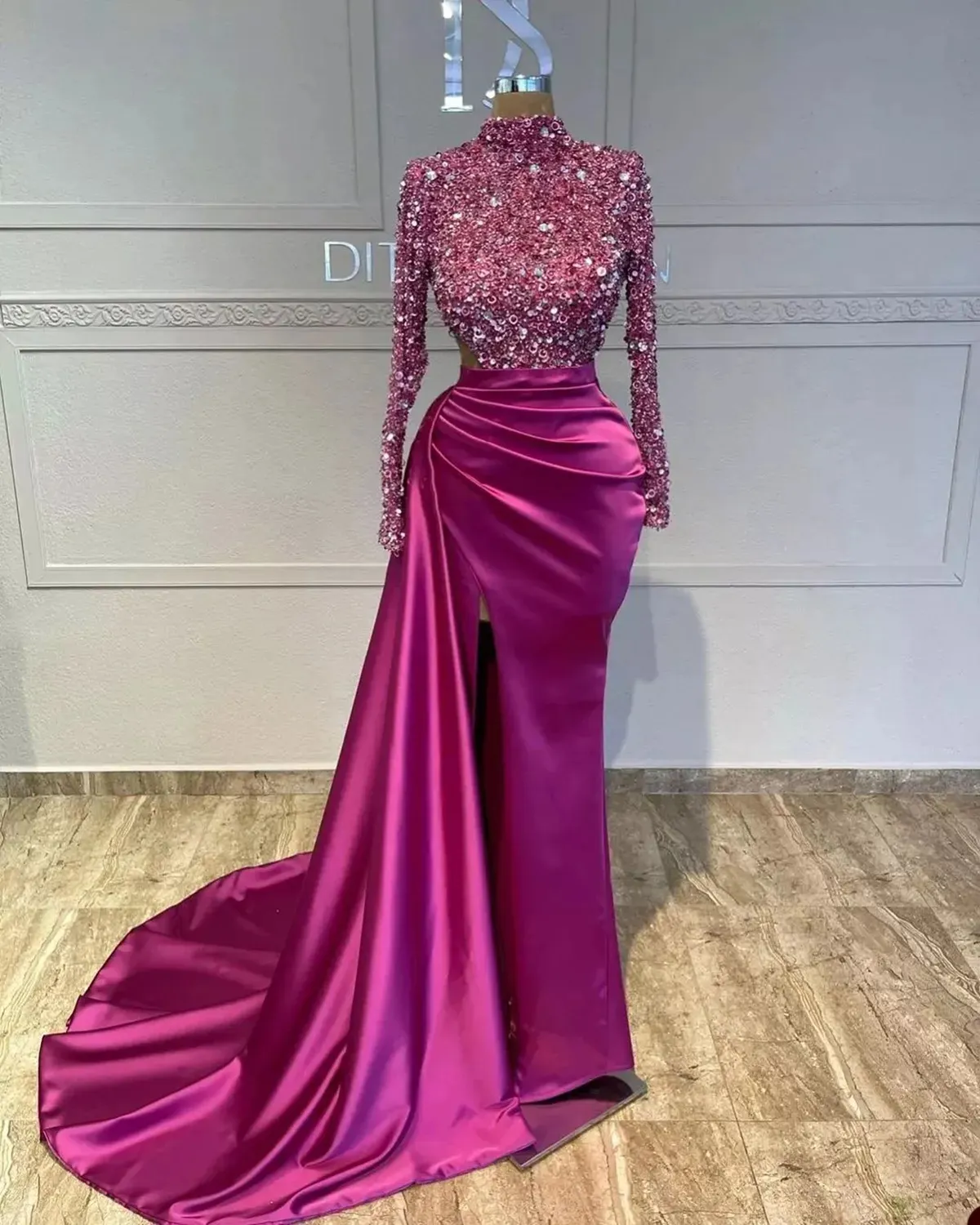 burgundy long dresses with sleeves Burgundy Maxi Dress with Long Sleeves