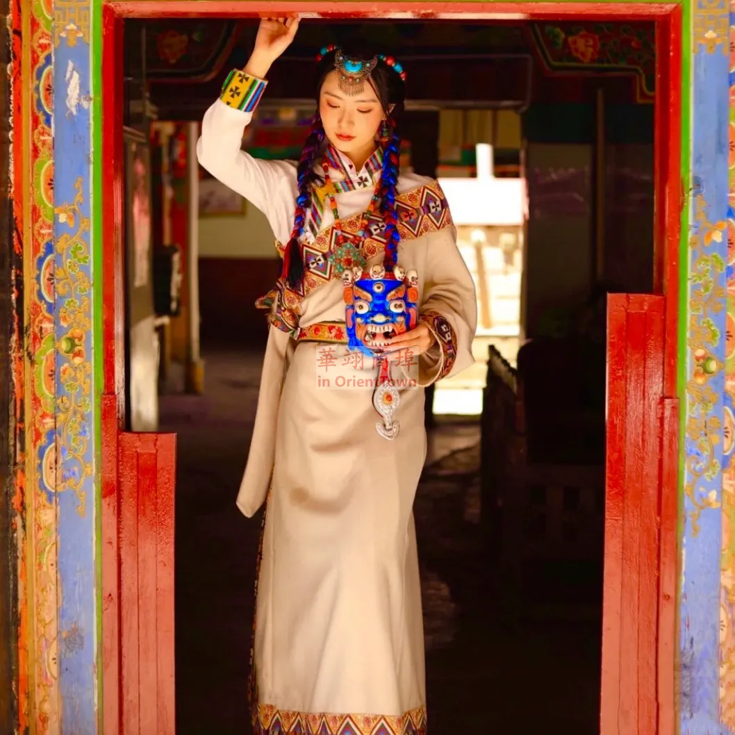 2021 New Tibetan Clothing Lhasa Ethnic Style Tibetan Bola Dance Dress Zang  Clothing High Quality - Robe & Gown - AliExpress
