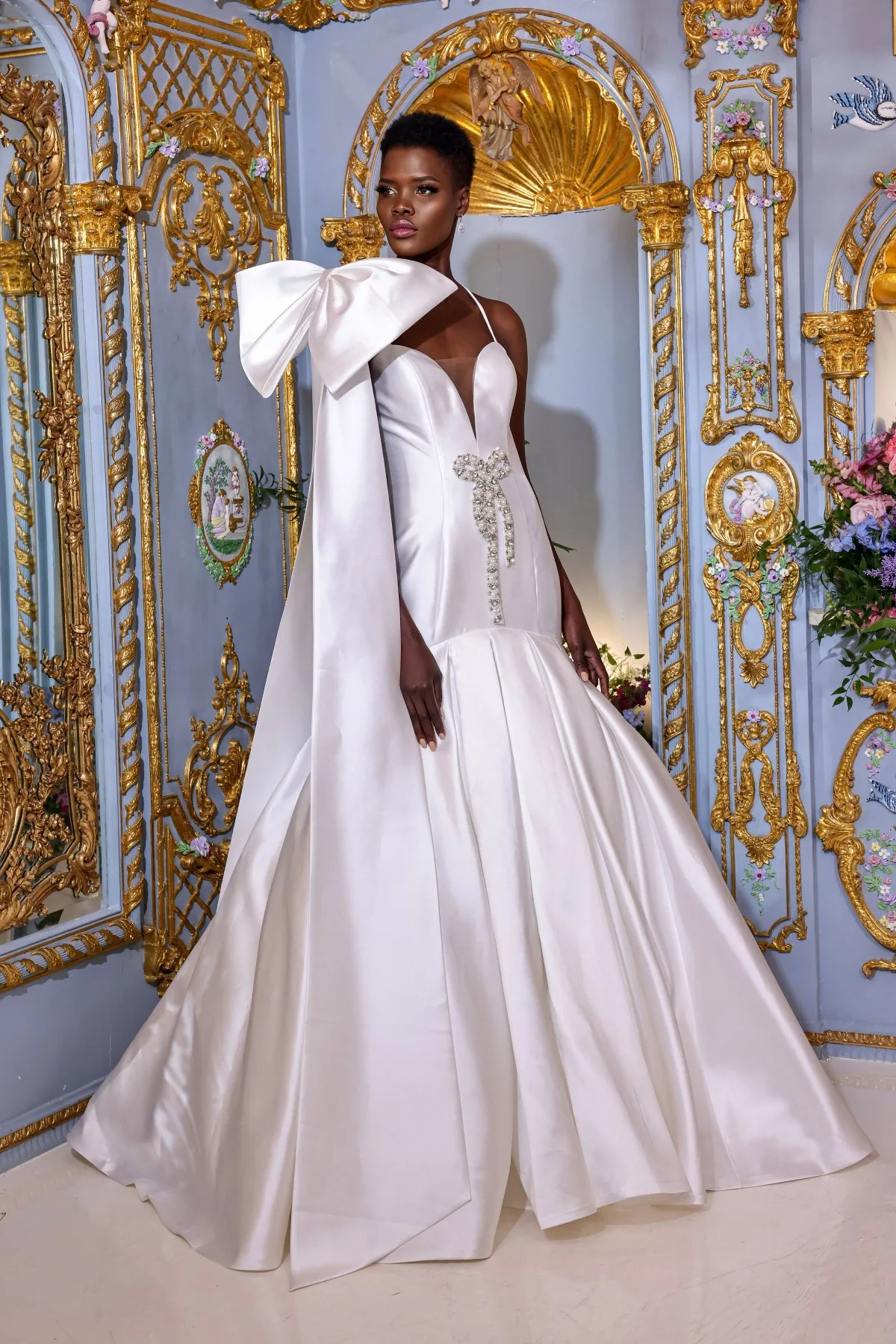 Mermaid Beaded Satin Wedding Dress with Chapel Train and Sheer Spaghetti  Straps from Dhgate Mermaid Wedding Dresses - price 294.28