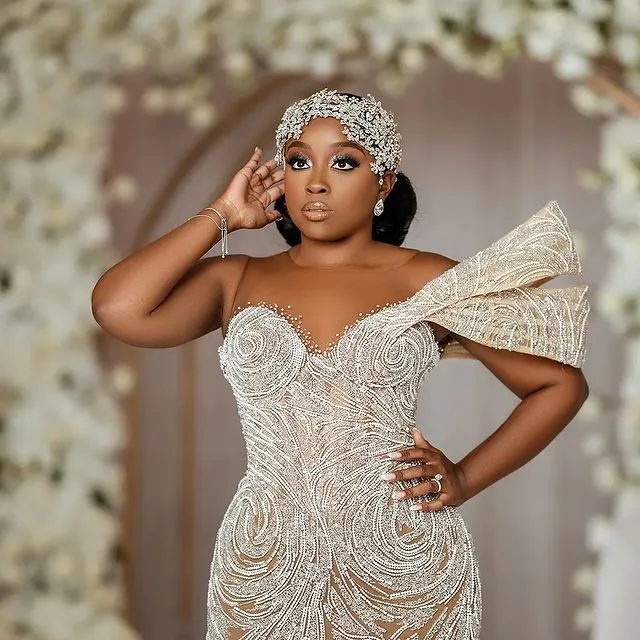 Plus size champagne wedding dress hot sale