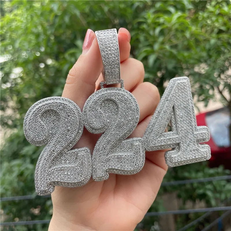 Iced out number pendant store