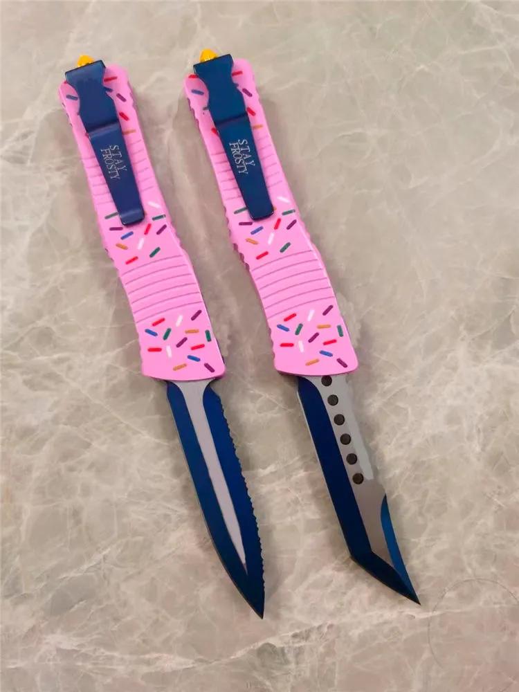 New Exclusive Dessert Warrior Ultratech Donut Pink Automatic Knife