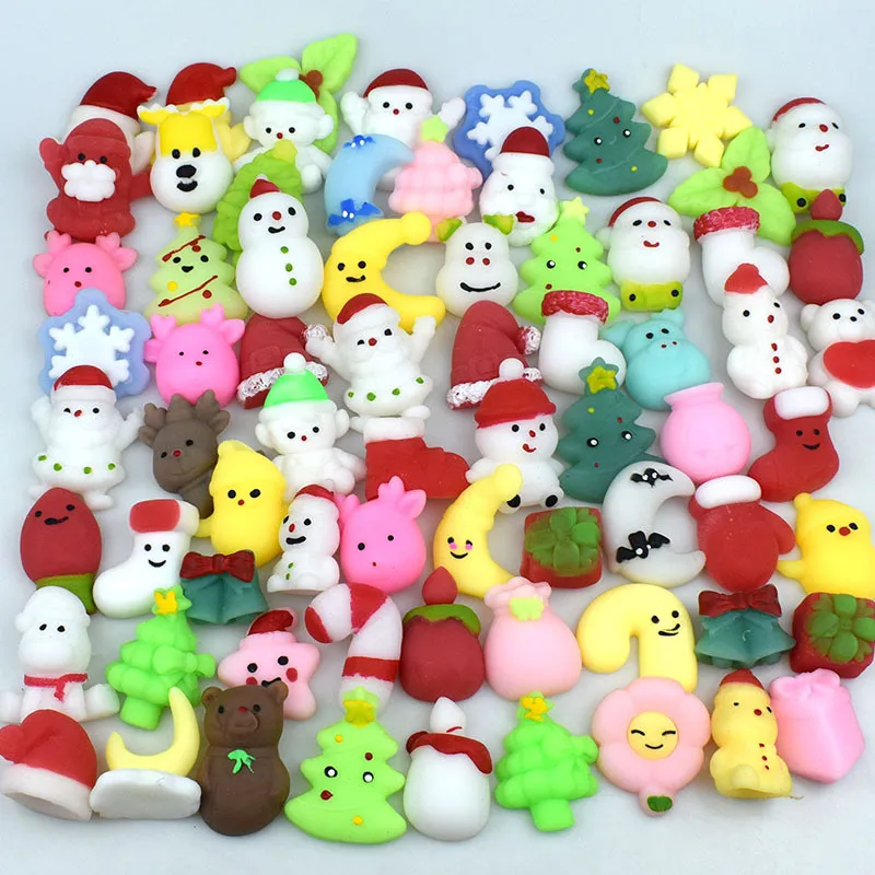 Noël 24 Pièces Pour Enfants Adultes Père Noël Bonhomme De Neige Squishy Fidget Jouets Mini Mochi Cadeaux De Fête Tress Relief Jouet Avec Boîte De Rangement