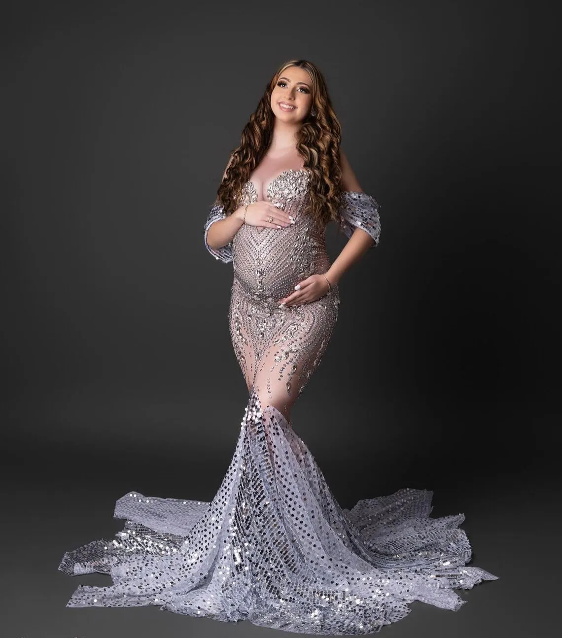 sparkly maternity dress