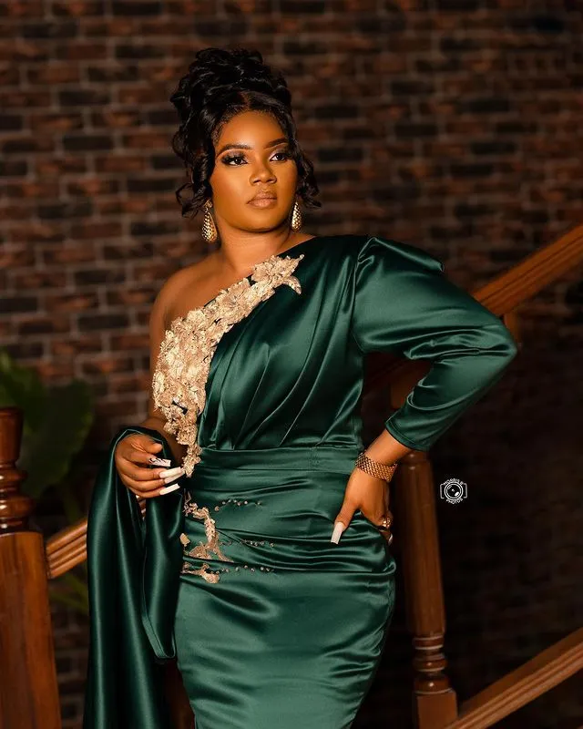 2023 Oct Aso Ebi Arabic Dark Green Mermaid Prom Dress Lace Beaded
