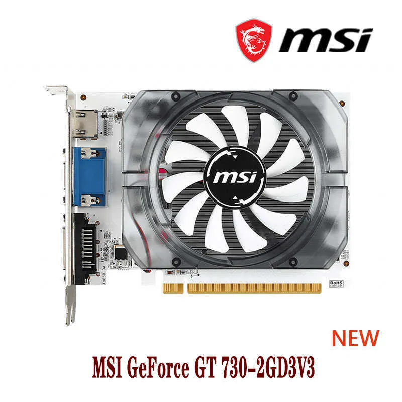 MSI GeForce GT730 Carte Graphique 2GB GDDR3 Interface Memoire 64 Bits 128 Bits Processus 28 Nm Doubles Ventilateurs HDMI DVI Ports VGA Du 82 22 DHgate