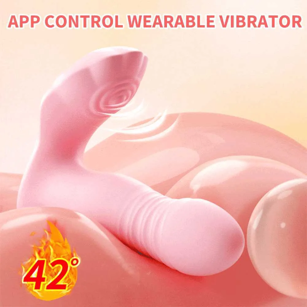 Beauty Items Telescopic Bluetooth Vibrator for Women Wearable Panties Dildo  G Spot Stimulator Vaginal Massager Heating Porn sexy Toy