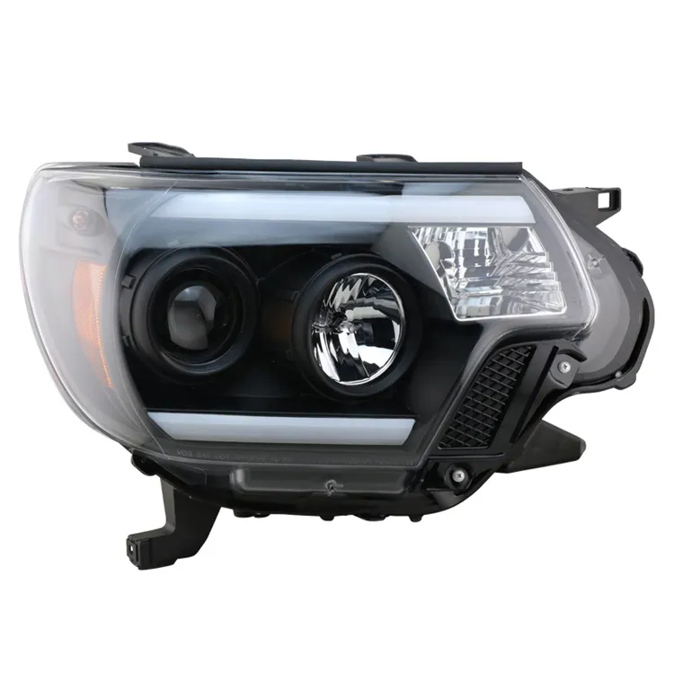 Backye Black LED Headlight Assembly Pair For Toyota Tacoma 2012-2015 - DOT/SAE Certified, Halogen/LED, H7 Bulbs