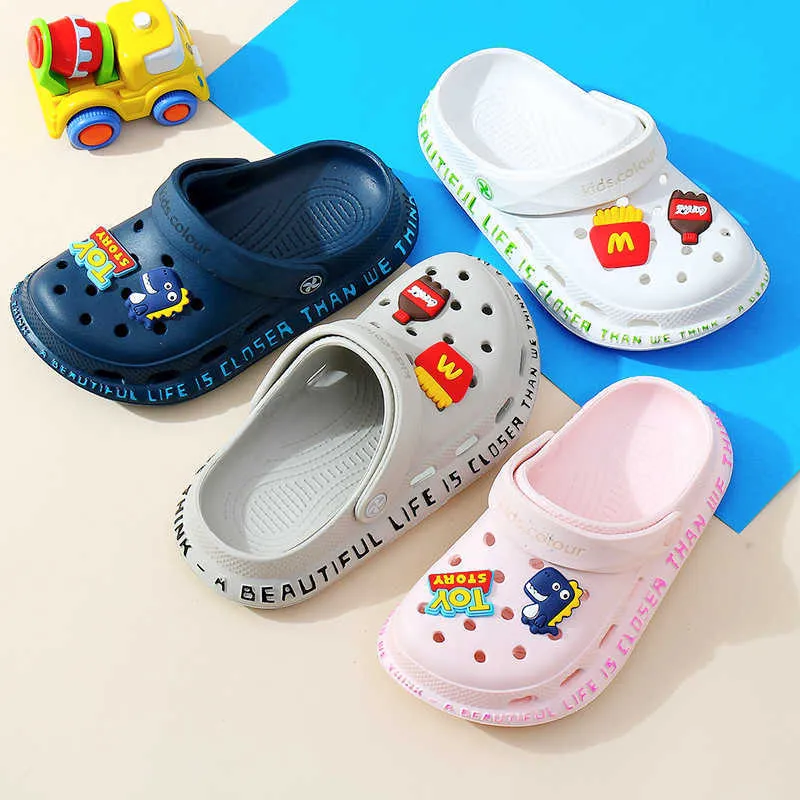 Slipper New Kids Slippers Summer Boys Girls Sandals Cartoon Shoes