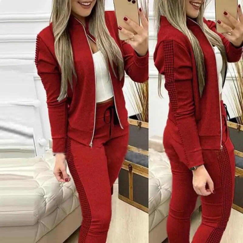 Plus Size Womens Two Piece Tracksuit Set In With Soft Long Sleeve