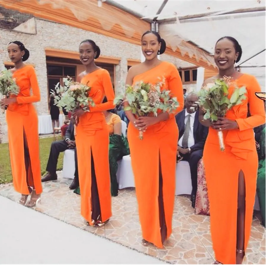Orange and black bridesmaid dresses cheap