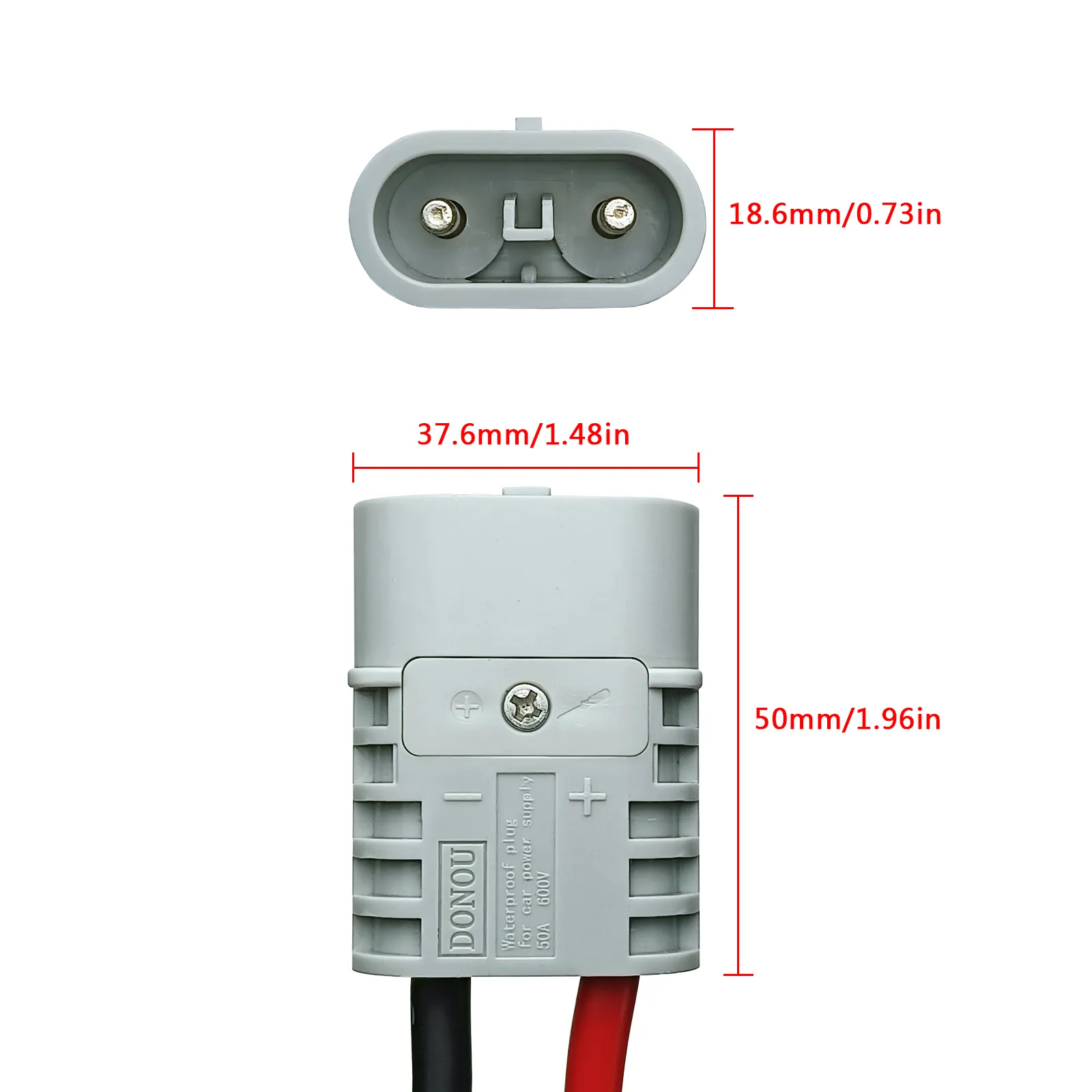 JKM Electronics 8AWG 50A Battery Adapter Extension Cord 600V Forklift Cable Power Connectors High Current Straight Plug For Electric Car Battery