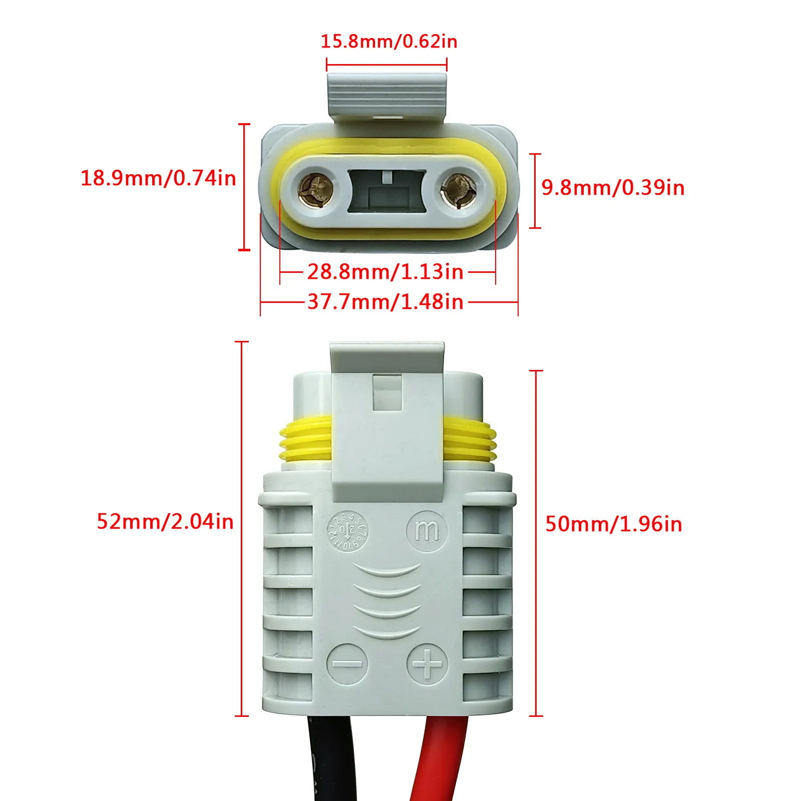 JKM Electronics 8AWG 50A Battery Adapter Extension Cord 600V Forklift Cable Power Connectors High Current Straight Plug For Electric Car Battery