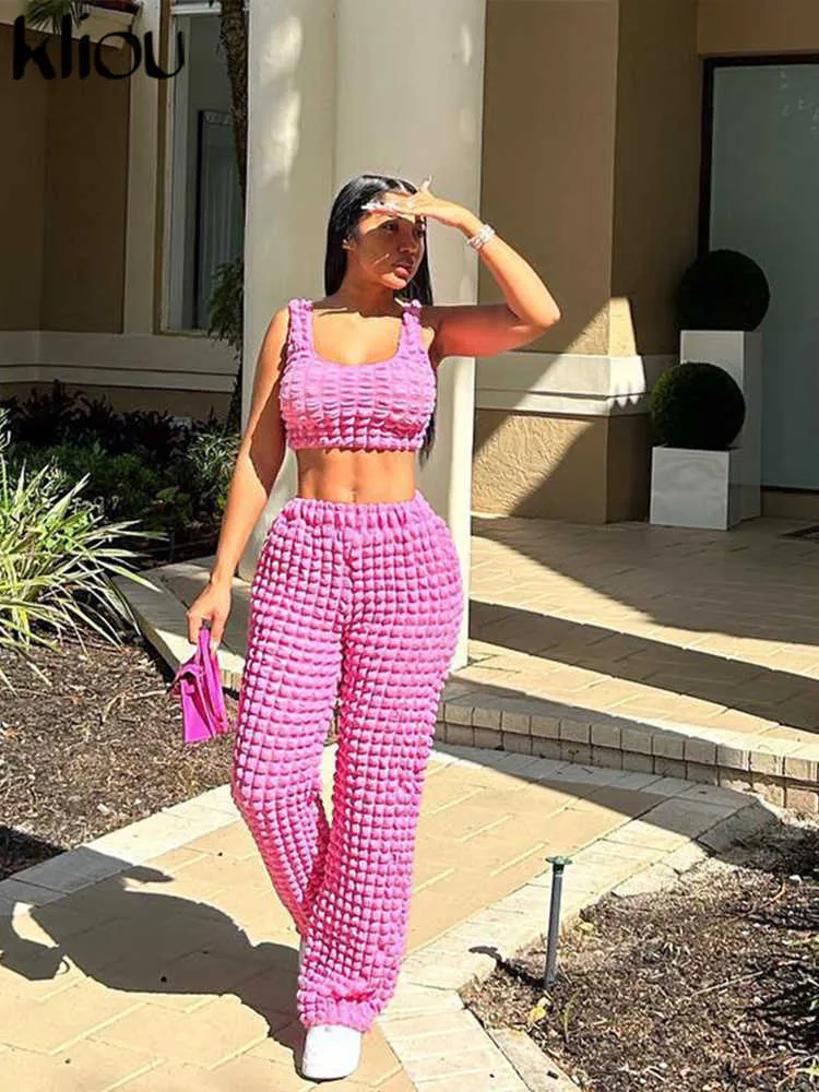 Women's Pink Casual Square Collar Slim Camisole Loose High Waist Straight Pants 2 Piece Set - Spandex, 2024 Streetwear Suit Women's Pink Casual Square Collar Slim Camisole Loose High Waist Straight Pants 2 Piece Set - Spandex, 2024 Streetwear Suit