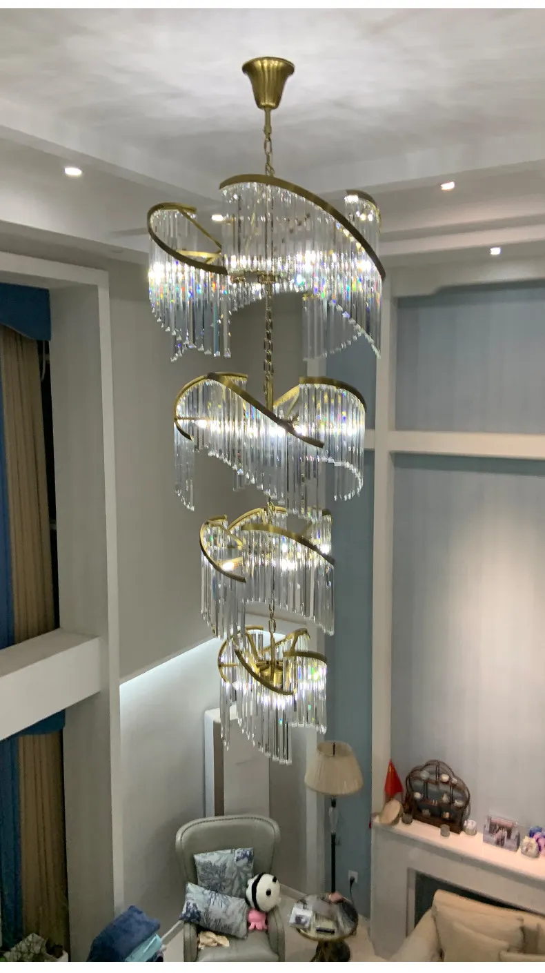 Modern Long Spiral Crystal Chandeliers Large... From Umsannagu, $3,751. ...