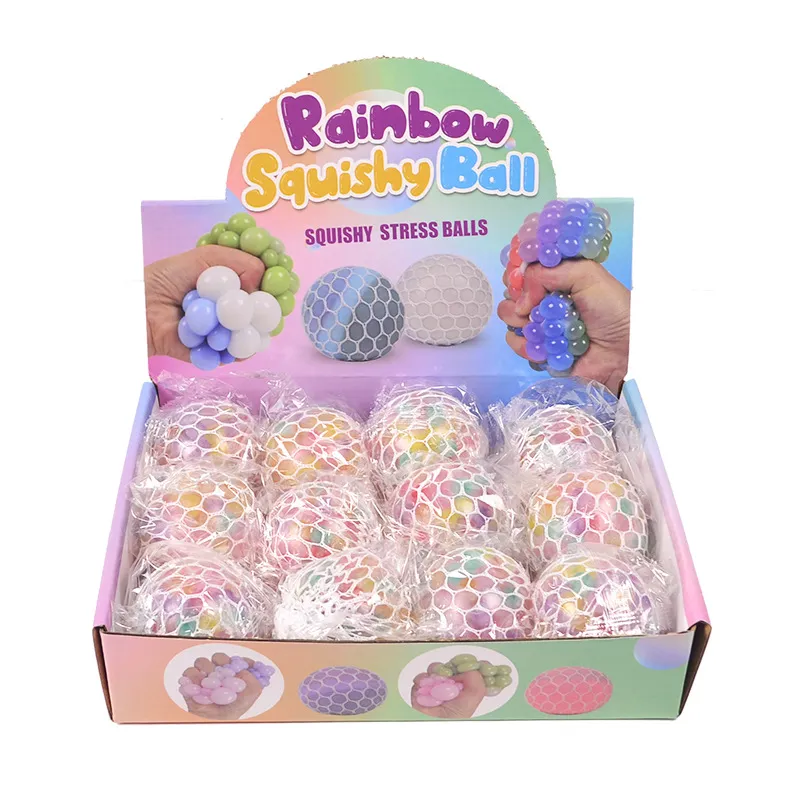 Rainbow squishy on sale mesh ball