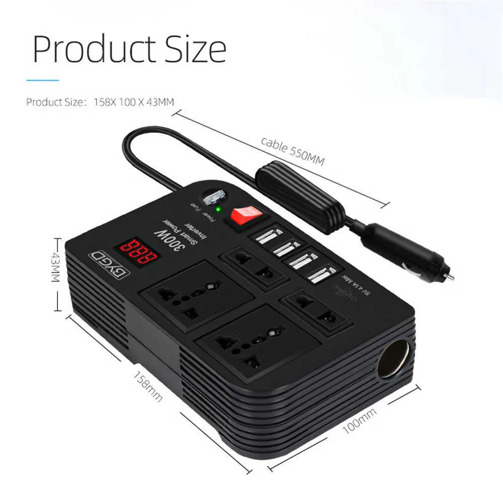 200W Small Vehicle Inverter 12V to 220V Power Converter USB Car Charger  Inverter - China Inverter, DC to AC Inverter