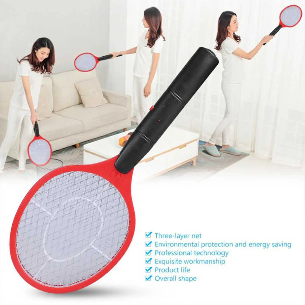 Control Swatter Killer Pest Repeller Bug Zapper Racket Kills Electric Mosquito Anti Fly Long Handle Summer Triple 0129