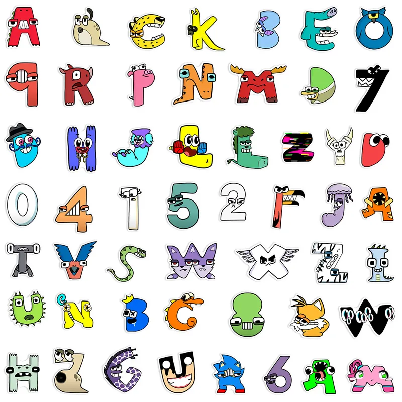 10/50PCS Alphabet Lore Stickers Stickers Motorcycle Luggage Guitar  Skateboard Cool Graffiti Sticker for Kid Decal