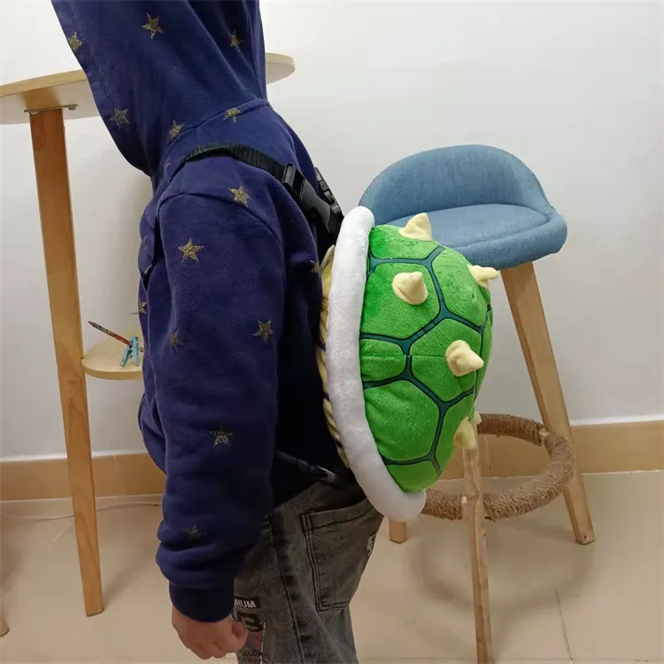 Plush Backpacks 30cm 4 Style Anime Super Koopa Turtle SchoolBag Turtle Shell Green Bowser Plush Toys Backpack Birthday Gift For Children