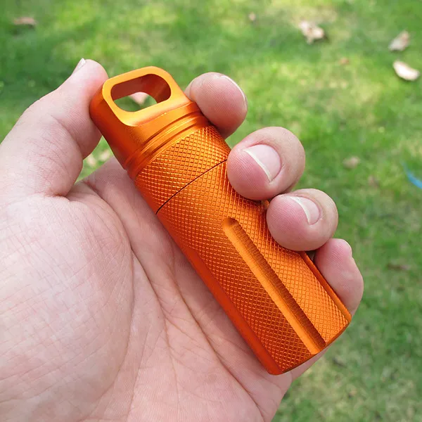 Waterproof Pill Bottle, CNC Aluminum Alloy Sealed Storage Box For ...