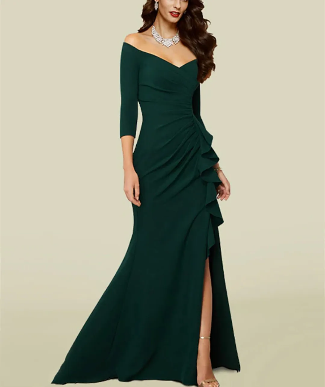 Elegant Mother of the Bride Dress - Mermaid Crepe Gown, V-Neck, Sweep Train  - Formal Occasion Dress, Godmother Dress - Buy Now! from Dhgate Mothers  Dresses - price 83.62