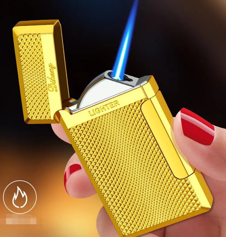 Latest Lighter Latest Jet Butane Gas Lighter Metal Inflatable Windproof No Gas Cigar ...