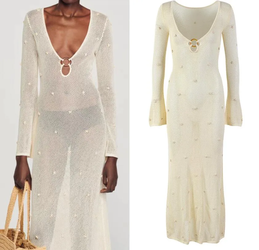 Sexy Lace Deep V-Neck Open Back Long Sleeve Knitted Dress Sexy Lace Deep V-Neck Open Back Long Sleeve Knitted Dress
