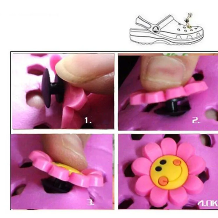37 Charmes Pour Sabots DIY - Décorations Rose En PVC Pour Crocs Et Sandales | Accessoires Girly à Clipper Sans Colle - 6