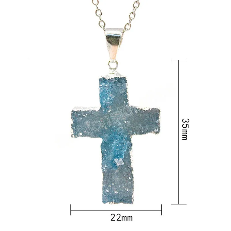 Healing crystal on sale cross necklace